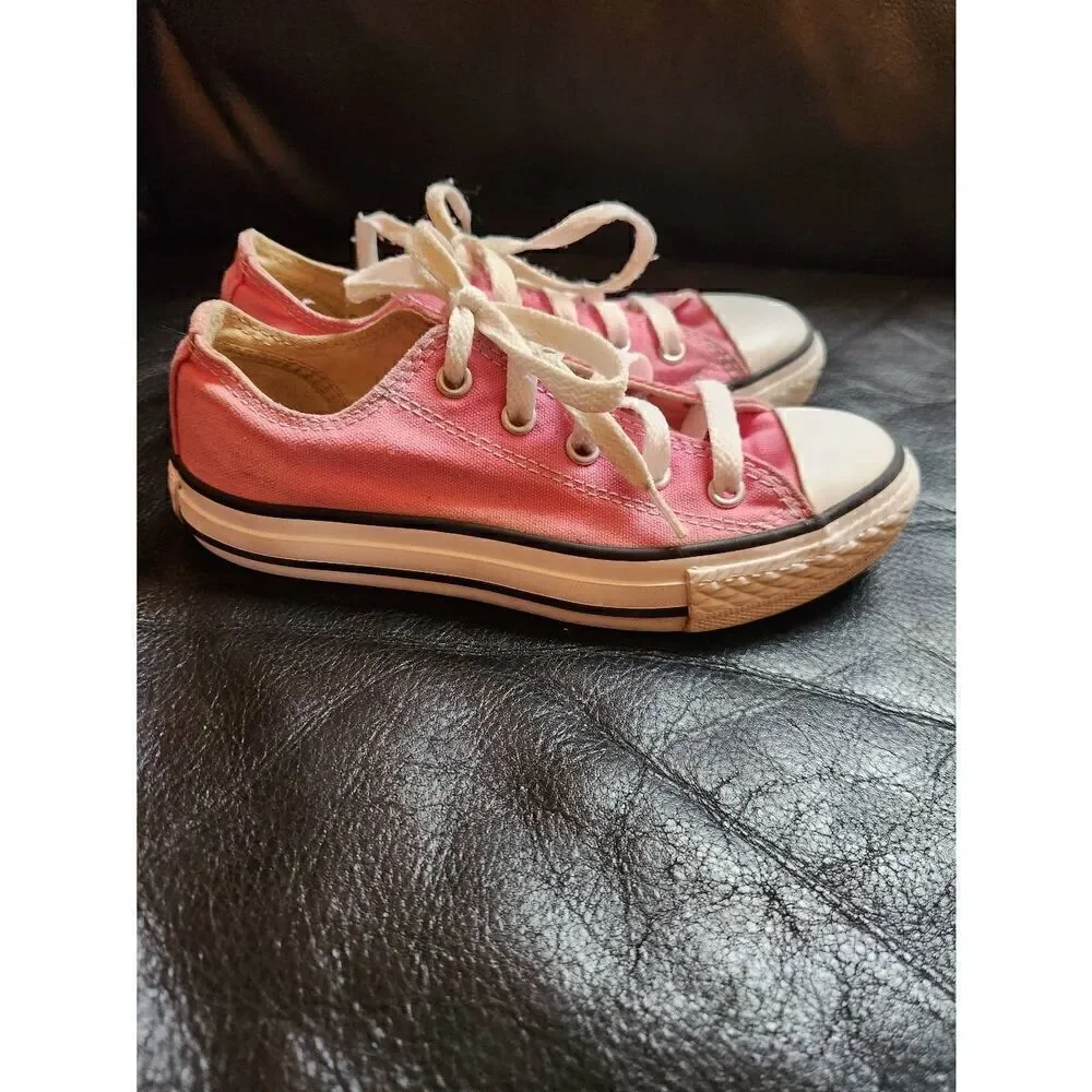 Converse Chuck Taylor All Stars Big Girl's Pink Tennis Shoes Sneakers 3 Youth